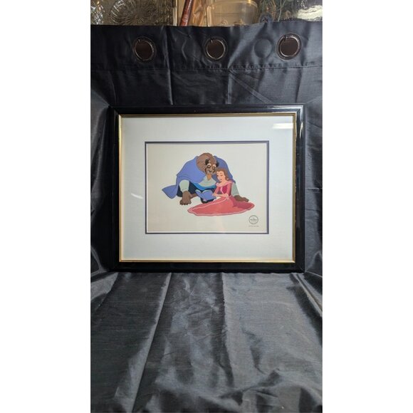 Original WALT DISNEY Beauty & Beast Cozy Couple 5000 Serigraph SeriCel Cel Cell - Picture 10 of 10